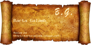 Barta Galamb névjegykártya